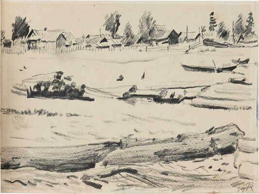 Конашевич Владимир Михайлович. Пейзаж с лодками